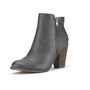 Dream Pairs Kaylie Side Zipper Bootie, Grey, Size 9.5 M